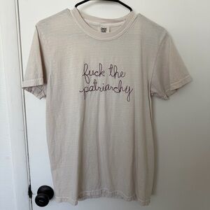 Cream Short Sleeve T-Shirt Taylor Swift ATWTMVTV Lyrics Embroidered